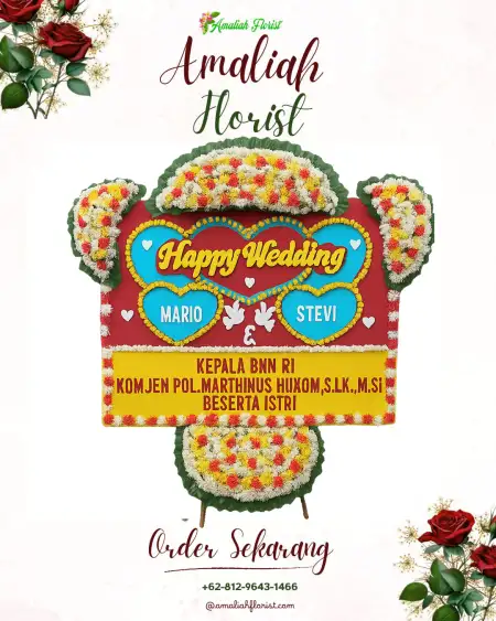 Papan Bunga Pernikahan Disanah